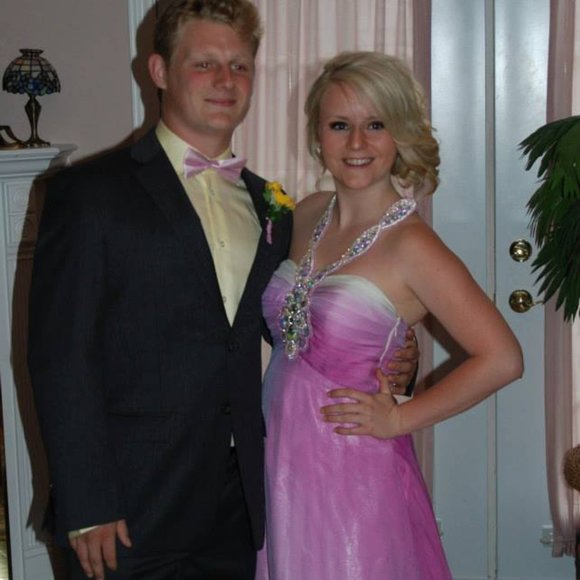 Pink & Yellow Prom Dress - Size 0-2 - Picture 3 of 4